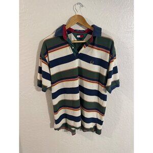 Y Tommy Hilfiger Vintage Y2K Striped Rugby Short Sleeved Collared Polo Shirt